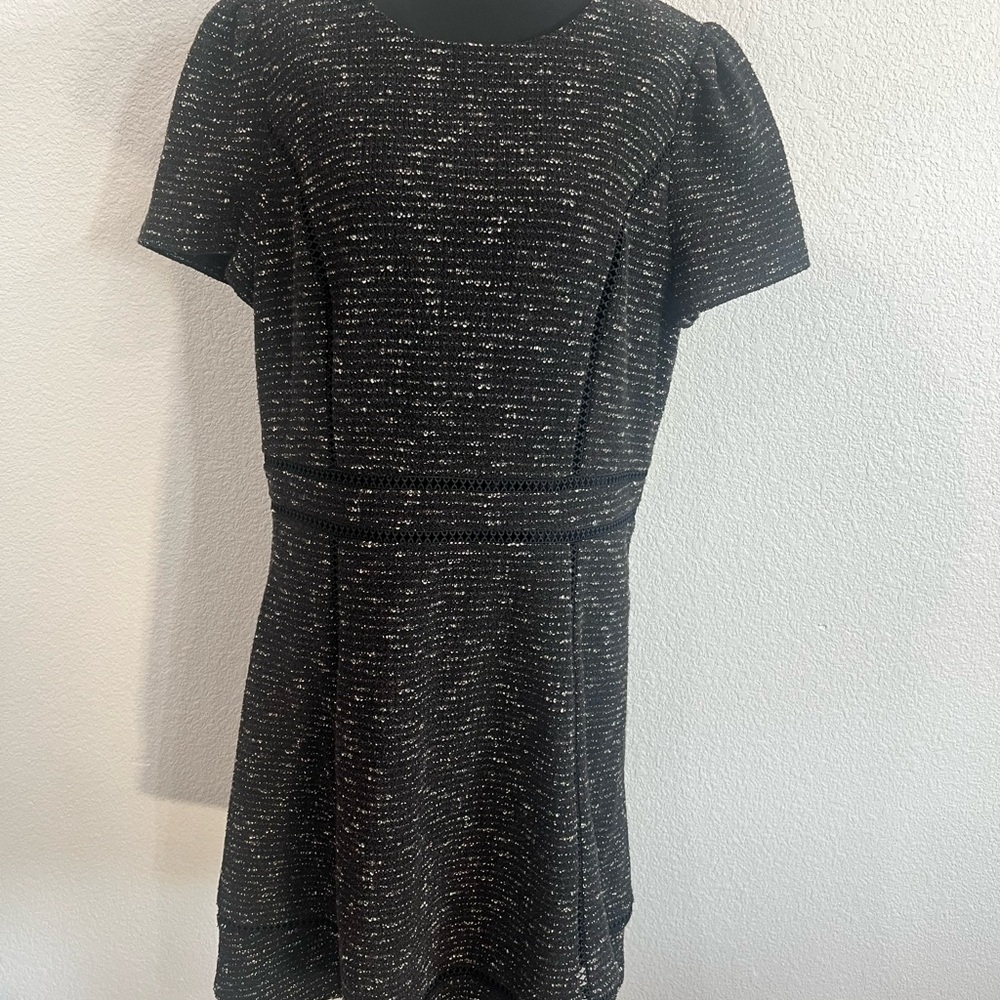 Karl Lagerfeld Black and White Textured Mini Dress